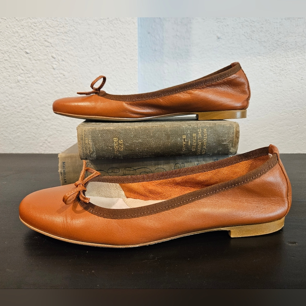 Michele Lipriore Brown Ballet Shoes Sz 38
